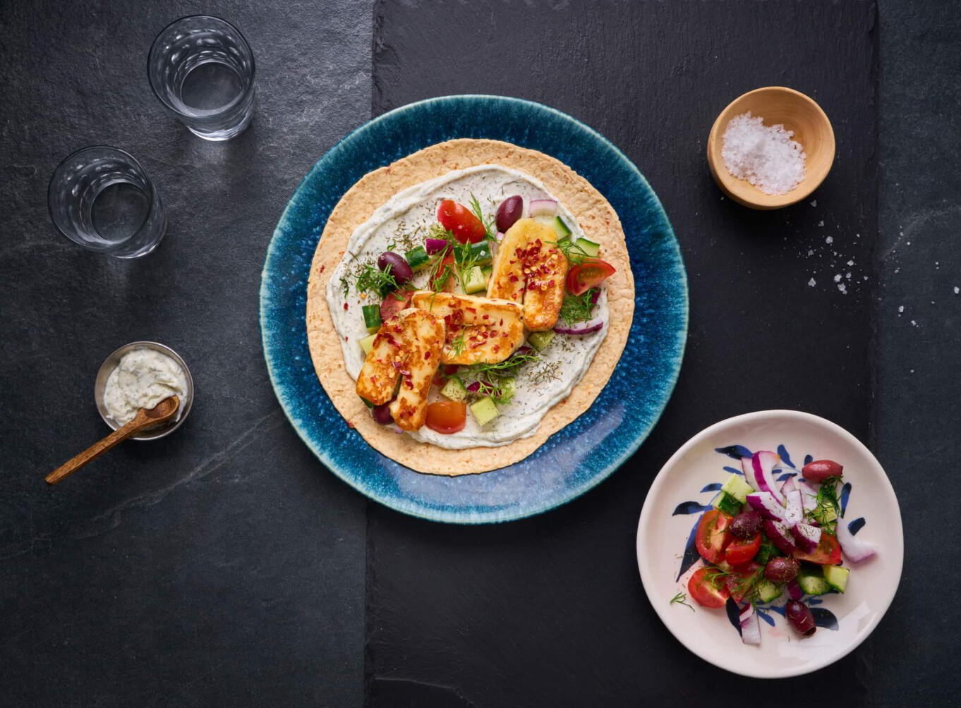 Greek Style Halloumi Wraps