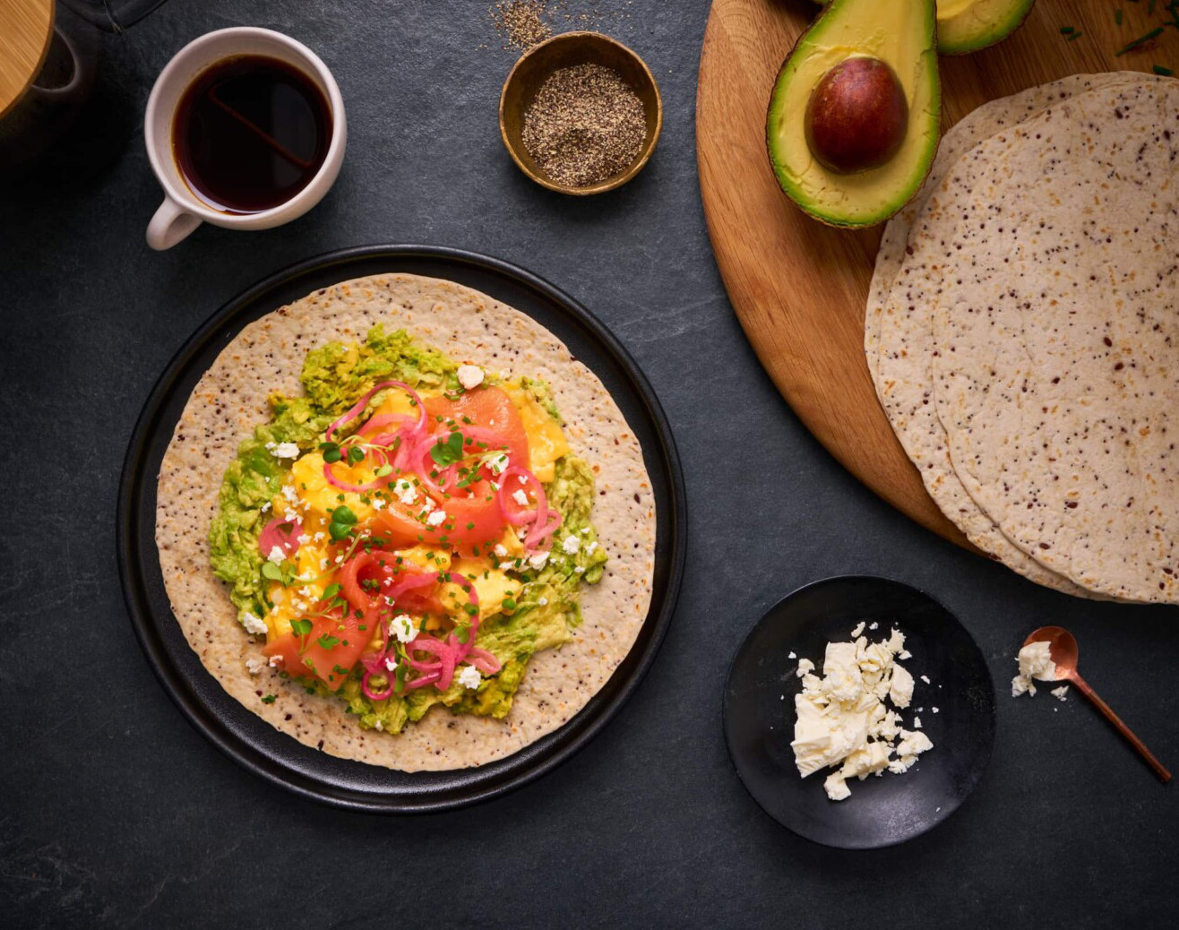 Salmon & Avocado Breakfast Wraps